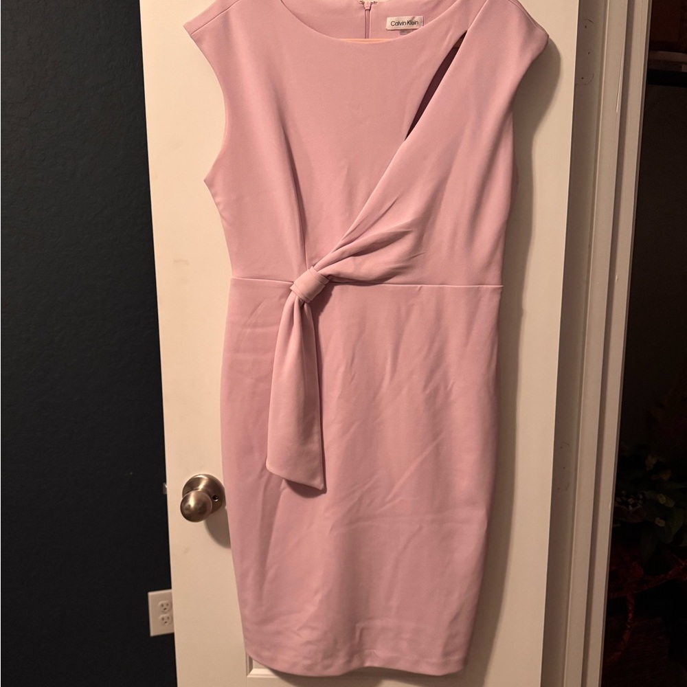 Calvin Klein Lilac Midi Dress with Side Knot